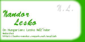 nandor lesko business card